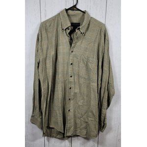 Vtg Scott Barber plaid Mens Long sleeve shirt size xl 100% cotton